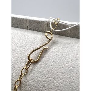 14 kt GF rectangle charm 6 x 34 mm - handmade S hook clasp